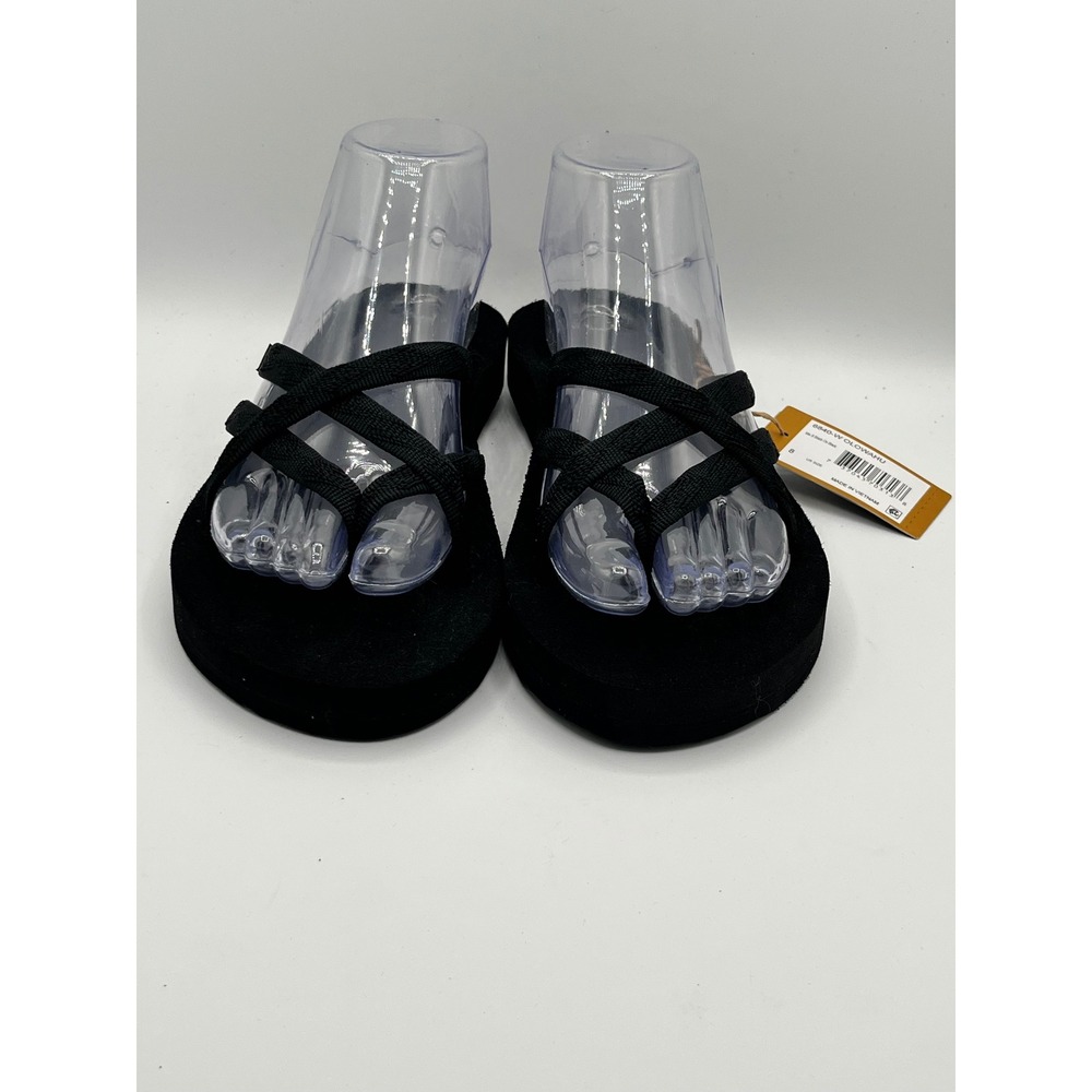 Teva Olowahu Women Black Strappy Mush Flip Flop Sandals 6840 Size 8 NEW